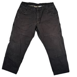 Lakin McKey Pants Men's Size 38x30 Black Double Knee Duck Canvas Straight Leg